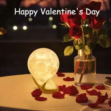 BRIGHTWORLD Moon Lamp - 3D Printed Night Light for Kids