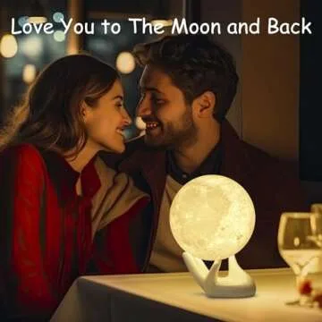BRIGHTWORLD Moon Lamp - 3D Printed Night Light for Kids
