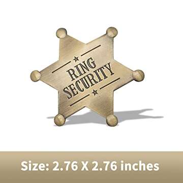 Huwane Ring Security Badge - Unique Metal Brooch for Weddings