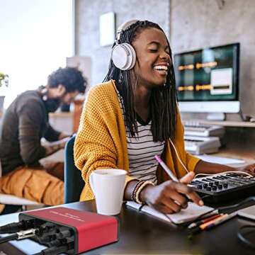 Wrugste USB Audio Interface +48V Phantom Power 24Bit/192kHz for Recording Podcasting and Streaming Ultra-low Latency Plug and Play Noise-Free XLR Audio Interafce for PC