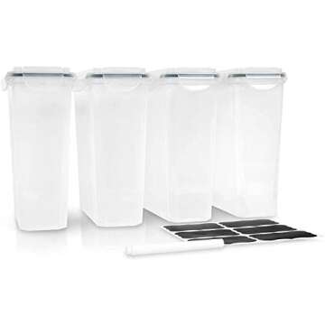 Cereal Containers Storage Set Large (6 Pack) Airtight Food Storage Containers for Kitchen & Pantry Organization, Cereal Storage Container Set for Crunchiness, 6 Pack