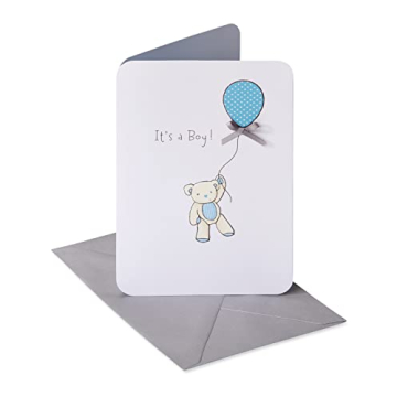 Adorable Baby Boy Card with Bear and Balloon – American Greetings