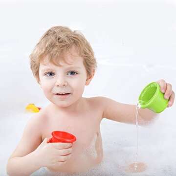 16 PCS Animal Bath Stacking Cups for Educational Play