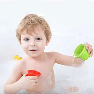 16 PCS Animal Bath Stacking Cups for Educational Play