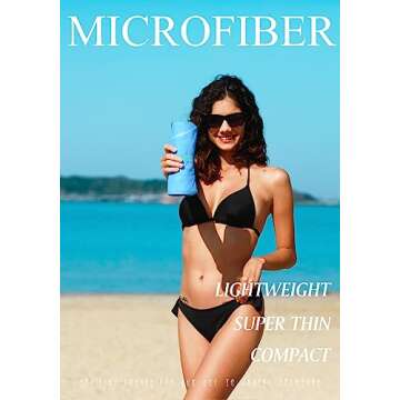 Yongoes 4 Pack Microfiber Lightweight Thin Beach Towel Sand Free Quick Dry Super Absorbent Compact O...