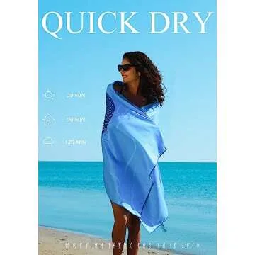 Yongoes 4 Pack Microfiber Lightweight Thin Beach Towel Sand Free Quick Dry Super Absorbent Compact Oversized Large Towels for Swimming Pool Yoga Gym Travel Vacation Accessories Essentials Adults