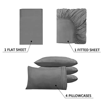 Mejoroom 6-Piece Queen Sheet Set - Luxury Microfiber Comfort