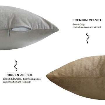 MEKAJUS Velvet Throw Pillow Covers Set of 4 - Elegant Decor