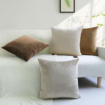 MEKAJUS Velvet Throw Pillow Covers Set of 4 - Elegant Decor
