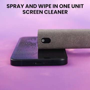 ZERNBER Touchscreen Screen Cleaner, Car, Tablet and Phone Screen Cleaner, Two in One Spray and Microfiber Cloth, Car Accessories for Women Perfect Gifts(Grey)