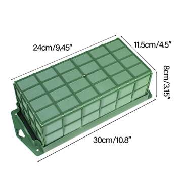 2 Pcs Floral Foam Cage for Fresh and Artificial Flowers, Dry and Wet Rectangle Flower Cage Holders with Floral Foam Floral for Fresh Flowers, Wedding, Home and Garden Decorations