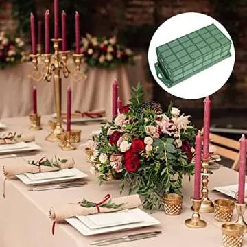 2 Pcs Floral Foam Cage for Fresh and Artificial Flowers, Dry and Wet Rectangle Flower Cage Holders with Floral Foam Floral for Fresh Flowers, Wedding, Home and Garden Decorations