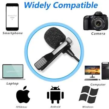 Nicama LVM1 Lavalier Lapel Microphone with Windscreen Muff for DSLR Camera Canon Nikon Camcorder Zoom TASCAM Audio Recorder Smartphone PC