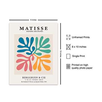 Matisse Poster - 8x10 Matisse Print - Matisse Wall Art - Aesthetic Pictures - Abstract Art - Minimal...