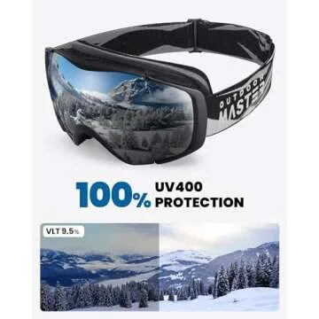 OutdoorMaster Ski Goggles with Cover Snowboard Snow Goggles OTG Anti-Fog for Youth Teenager, A01 Vlt 9.4%