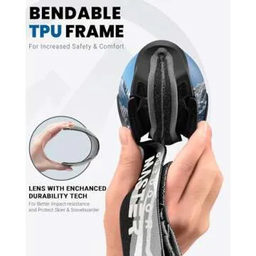 OutdoorMaster Ski Goggles with Cover Snowboard Snow Goggles OTG Anti-Fog for Youth Teenager, A01 Vlt 9.4%