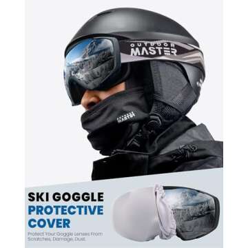 OutdoorMaster Ski Goggles with Cover Snowboard Snow Goggles OTG Anti-Fog for Youth Teenager, A01 Vlt 9.4%