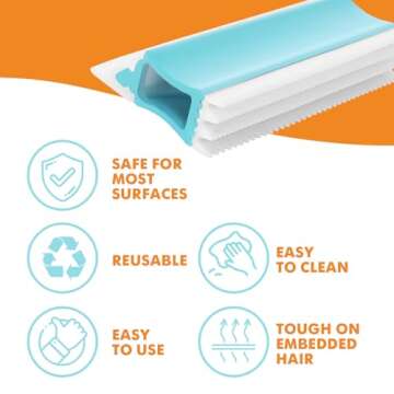 YOUDIWADI Pet Hair Remover Lint Remover Reusable Dog and Cat Hair Remover for Furniture,Couch, Carpet, Car Interiors and Bedding Dog Hair Remover for Auto Detailing Tool (1)