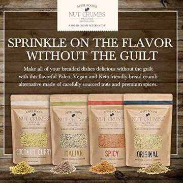 Appel Foods - Nut Crumbs - Bread Crumb Alternative - Gluten Free - Sugar Free - Low Carb - Low Sodium - Raw, Premium Nuts - Spicy