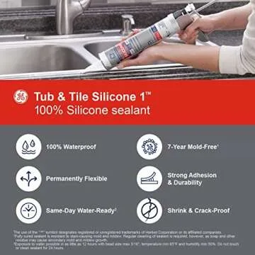 GE612 Tub & Tile Silicone Sealant 10.1oz Clear