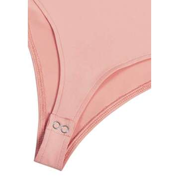 Stylish REORIA Women’s Sleeveless Bodysuit in Pink