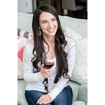 Aspen & Birch - Classic Wine Glasses Set of 4 - Red Wine Glasses or White Wine Glasses, Premium Crystal Stemware, Long Stem Wine Glasses Set, Clear, 15 oz, Hand Blown Glass Crafted by Artisans