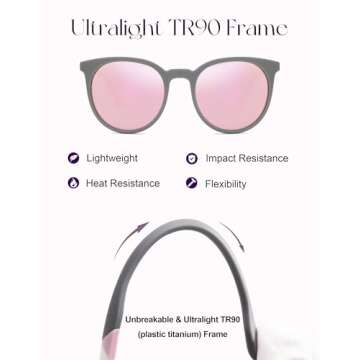 SOJOS Oversized Round Polarized Sunglasses for Sports