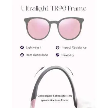 SOJOS Oversized Round Polarized Sunglasses for Sports