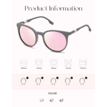 SOJOS Oversized Round Polarized Sunglasses for Sports