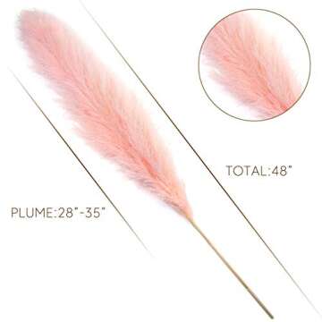 Pampas Grass Tall Extra Fluffy 48” for Elegant Decor