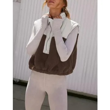 Stylish Yeokou Fleece Cropped Vest for Cozy Days