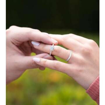 TIGRADE 2mm Women Titanium Eternity Ring Cubic Zirconia Anniversary Wedding Engagement Band Size 3-13.5 (Silver, 7)