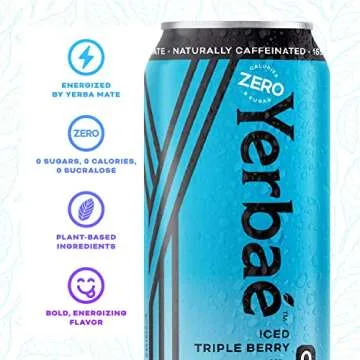 Yerbae Energy Beverage - Variety Starter Pack, 0 Sugar, 0 Calories, 0 Carbs, Energized by Yerba Mate & Plant-Based, Healthy Alternative to Sugary Energy Drinks, 16oz cans (4 Pack)