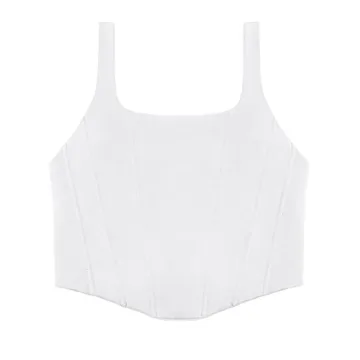 REORIA Women's Sexy Square Neck Corset Crop Top Summer Wear
