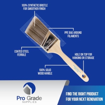 Pro Grade 5 Piece Paint Brush Set for All Paints
