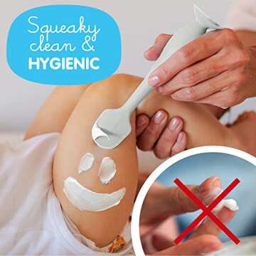 Bumco Baby Bum Brush - BPA-Free Diaper Cream Spatula with Suction Cup Base, Soft & Flexible Silicone...