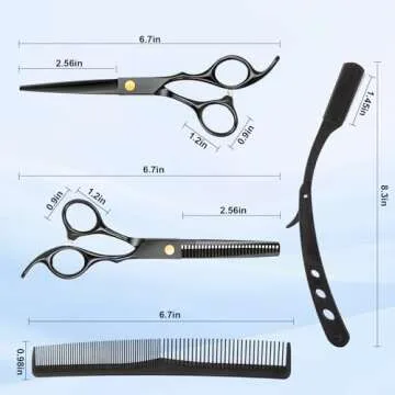 Hair Cutting Scissors Kit, Professional Barber Shears Set with Hair Scissors Thinning Shears, Tijera...