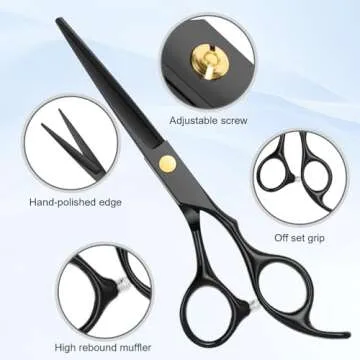 Hair Cutting Scissors Kit, Professional Barber Shears Set with Hair Scissors Thinning Shears, Tijeras para Cortar Cabello Haircutting Sheers Hair Cut Blending Salon Scissor for Men Women Pet