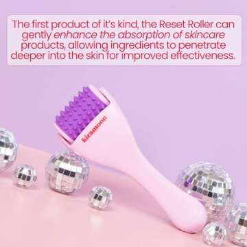 Kiramoon Reset Roller to Boost Skincare Absorption, Reduce Puffiness, Relax Jaw Muscles, and Promote Collagen. Anti-Aging and Relaxing Silicone, Gifts for Her