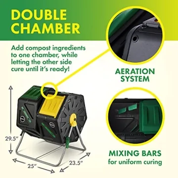 Miracle-Gro Dual Chamber Compost Tumbler for Easy Composting
