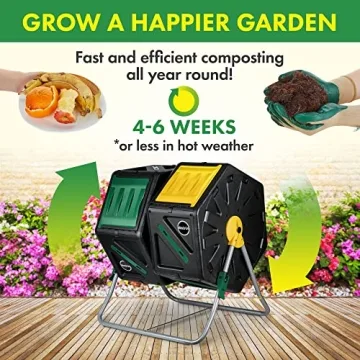 Miracle-Gro Dual Chamber Compost Tumbler for Easy Composting