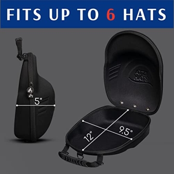 Baseball Cap Carrier Hat box Travel Case for Hats Carry On Hat Bag with Shoulder Strap - Black