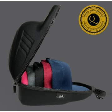Baseball Cap Carrier Hat box Travel Case for Hats Carry On Hat Bag with Shoulder Strap - Black