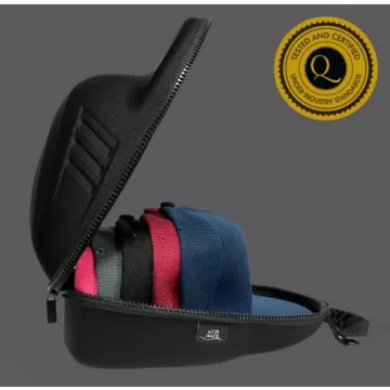 Baseball Cap Carrier Hat box Travel Case for Hats Carry On Hat Bag with Shoulder Strap - Black