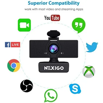 NexiGo N60 HD Webcam with Microphone & Privacy Cover