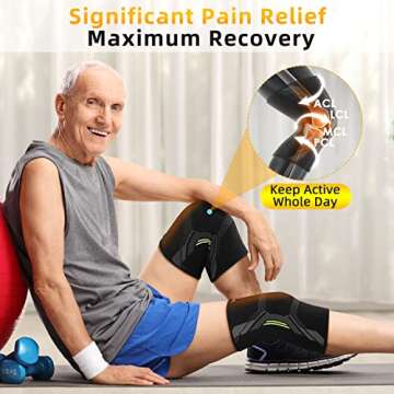 JLebow Knee Braces for Knee Pain Women Men 2 Pack Compression Knee Sleeve for Working Out, Running, Gym, Fitness, Weightlifting 丨 High Stretch Knee Support for Meniscus Tear, ACL, Arthritis