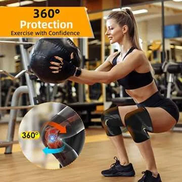 JLebow Knee Braces for Knee Pain Women Men 2 Pack Compression Knee Sleeve for Working Out, Running, Gym, Fitness, Weightlifting 丨 High Stretch Knee Support for Meniscus Tear, ACL, Arthritis