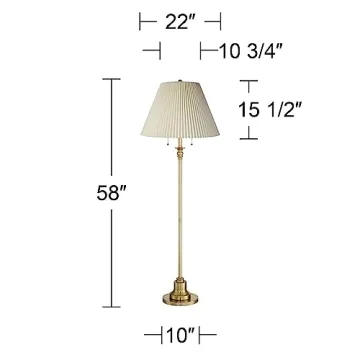Elegant 58" Floor Lamp with Antique Brass Finish | 360 Lighting