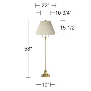 Elegant 58" Floor Lamp with Antique Brass Finish | 360 Lighting