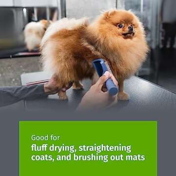 Show Tech Tuffer Than Tangles Slicker Brush for Dog Grooming with Long, Soft Pins, Medium Size, Perfect for Doodle Breeds, Angled Pins for Dematting, Remove Undercoat, Comfort Grip Handle